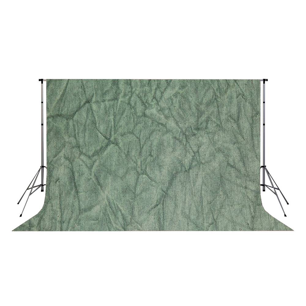 Fabric studio background crumpled/mottled green colour 300x300cm