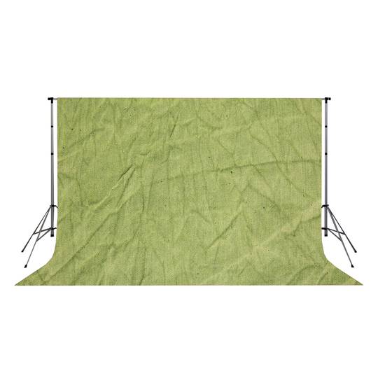 Fabric studio background crumpled/mottled green olive colour 300x300cm