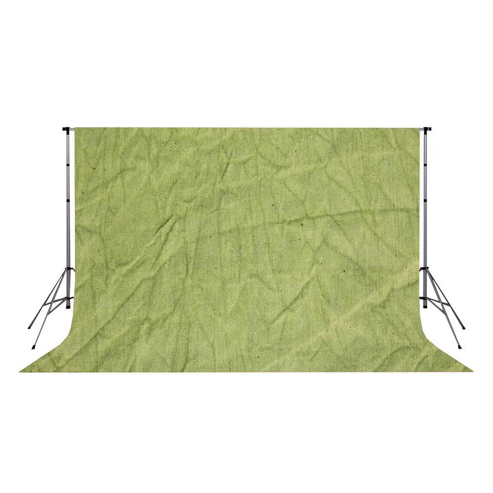 Fabric studio background crumpled/mottled green olive colour 600x300cm