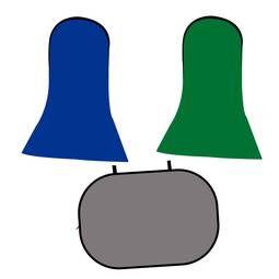 Chromakey klapptafel blau grün 240x240x170 cm