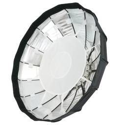 Parabolic silver softbox 60cm with honeycomb grid and 16 rods for studio illumination