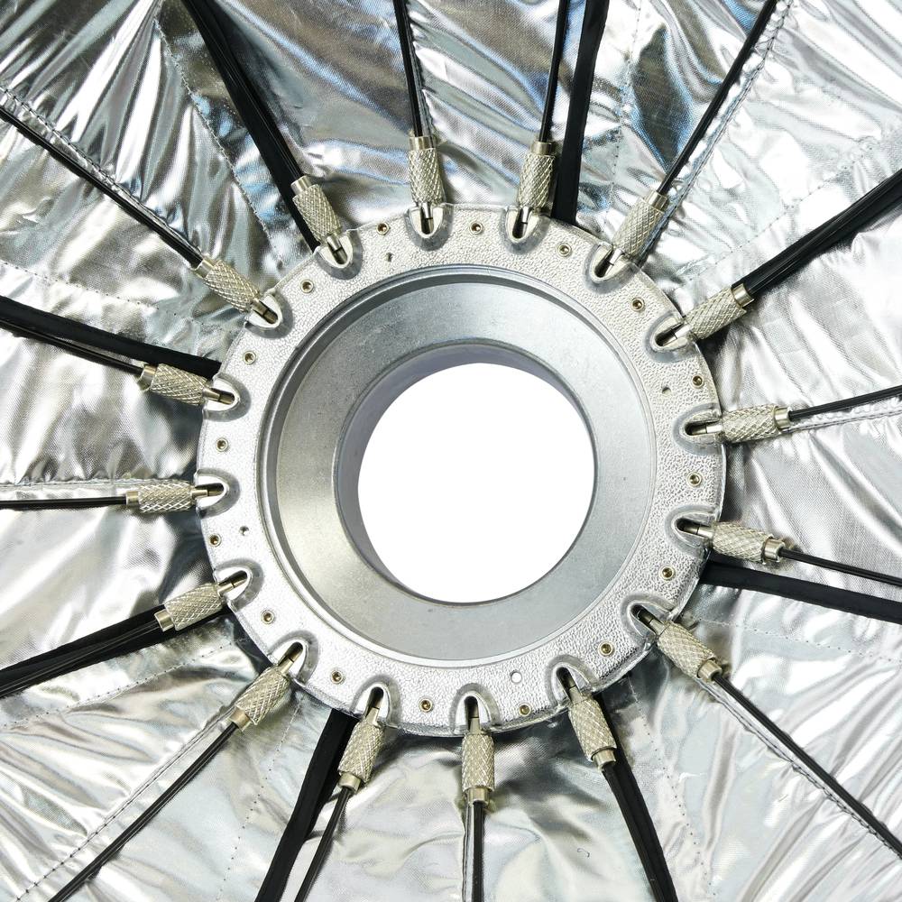 Reflectorradar 16 staven zilver 140cm voor studioverlichting met bijenpaneel