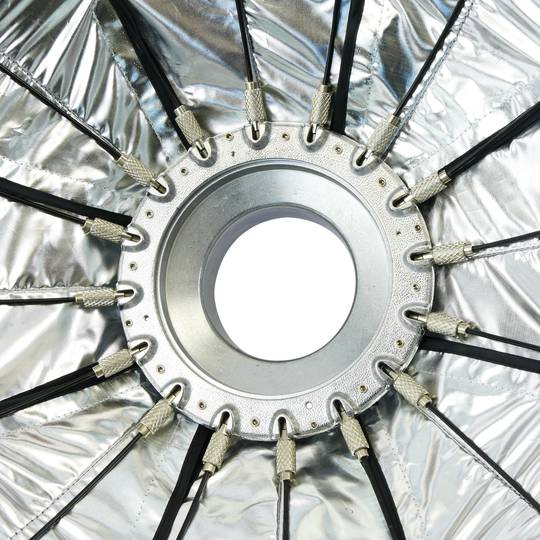 Reflectorradar 16 staven zilver 140cm voor studioverlichting met bijenpaneel