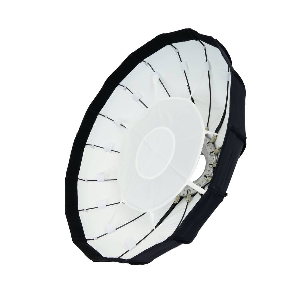 Parabolic white softbox 120cm with honeycomb grid and 16 rods for studio illumination
