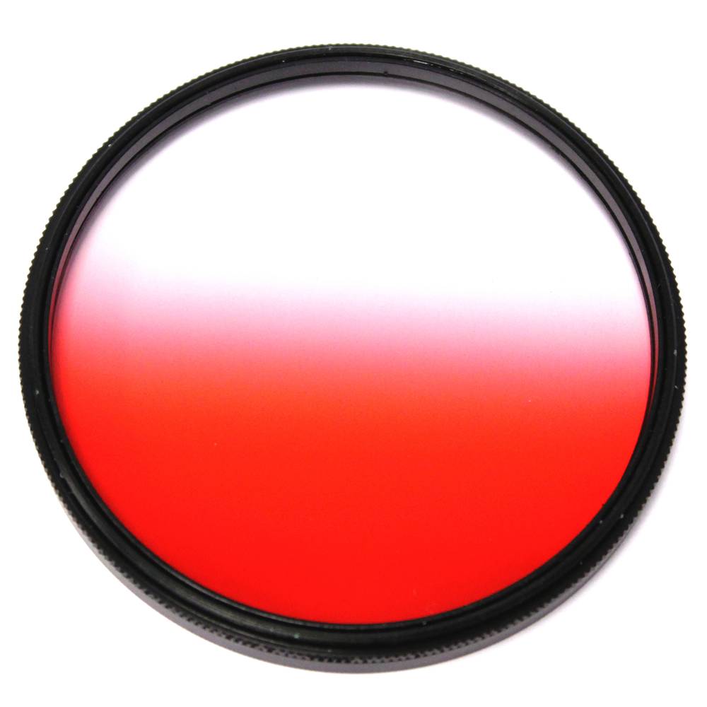 Red graduated color photo filter for 77mm lens