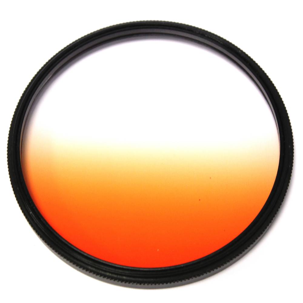 Filtre fotografia color gradual taronja per objectiu de 72 mm
