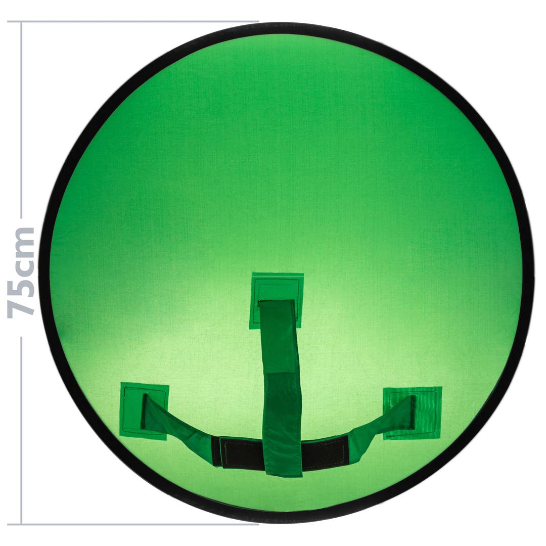 Croma verde circular portátil para cabeceira e encosto de cadeira 75 cm