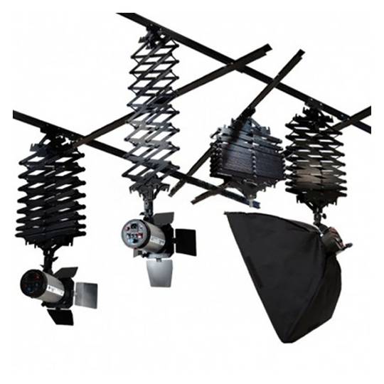 Kit de rails de toit pour l'éclairage de studio avec pantographes 4x3m