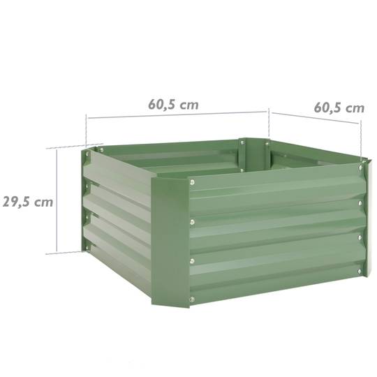 Fioriera in metallo verde 60x60x30 cm