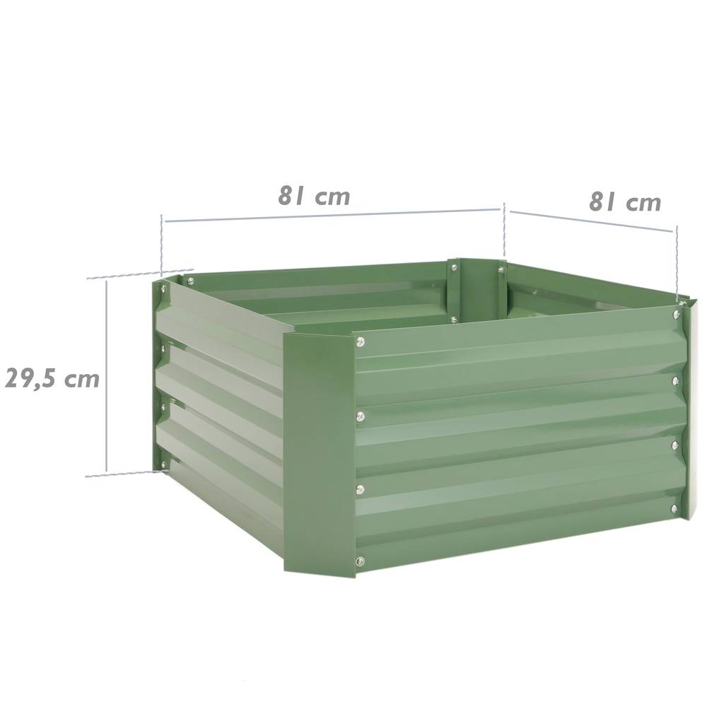 Metall grün Pflanzer Blumenkasten 80x80x30 cm