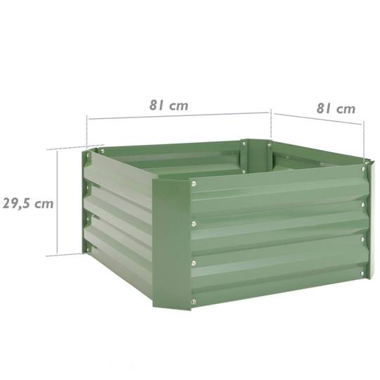 Metall grün Pflanzer Blumenkasten 80x80x30 cm