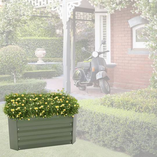 Metall grün Pflanzer Blumenkasten 80x80x30 cm