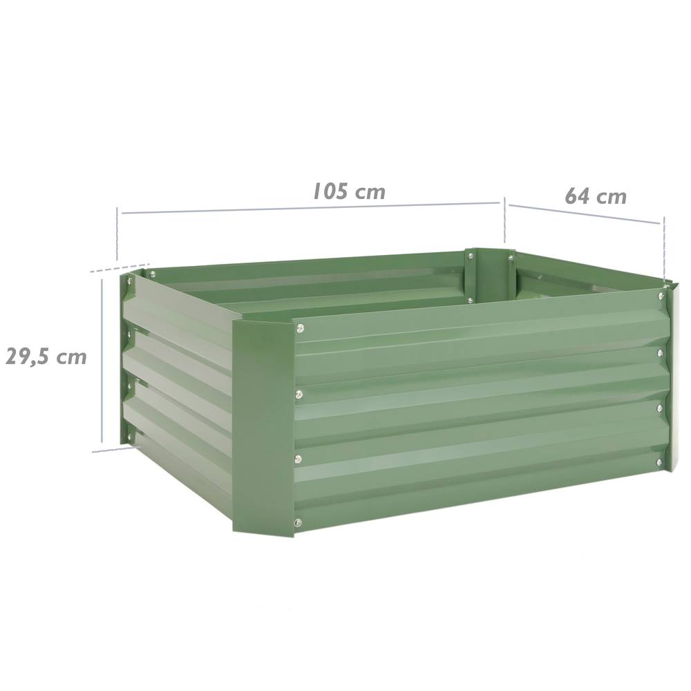 Fioriera in metallo verde 100x60x30 cm