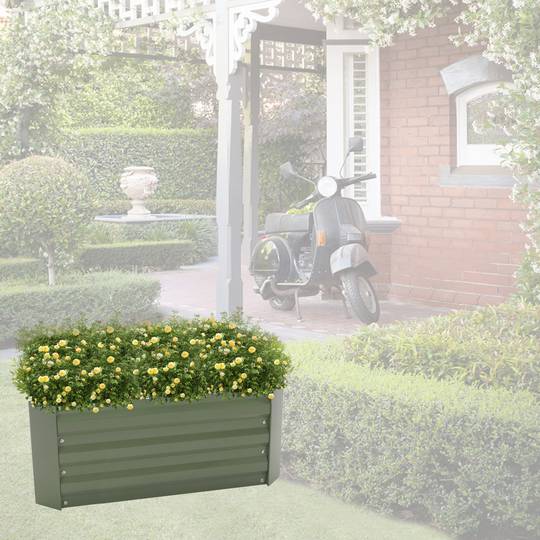 Fioriera in metallo verde 100x60x30 cm