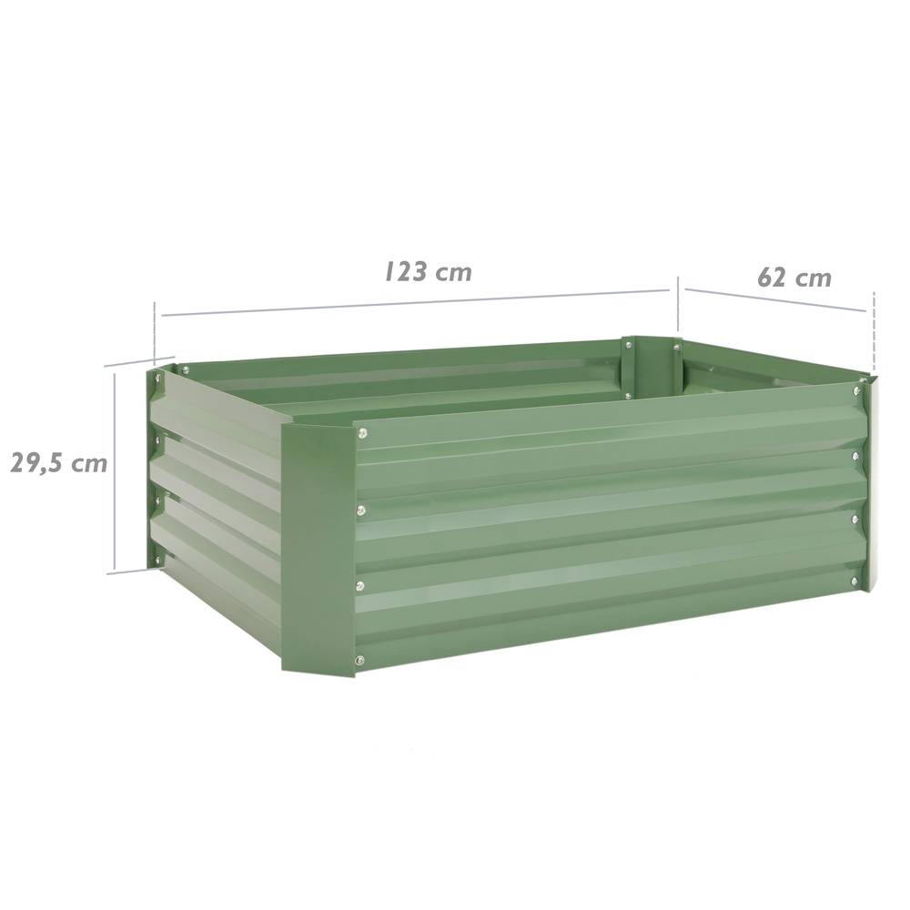 Groene metalen plantenbak 120x60x30 cm