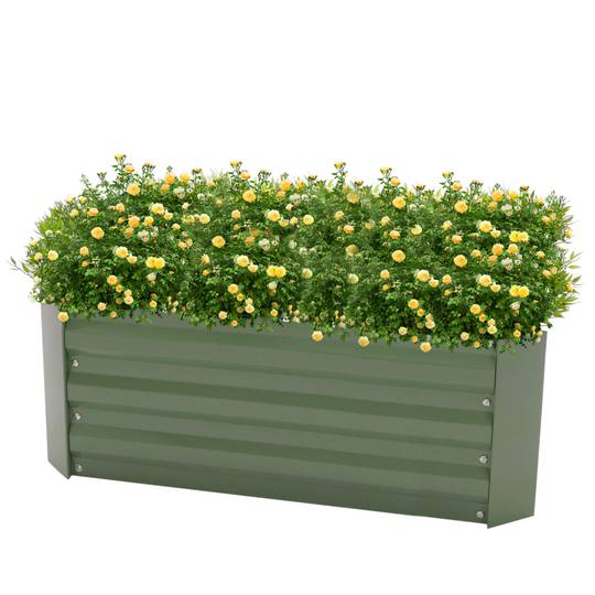 Groene metalen plantenbak 120x60x30 cm