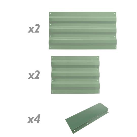 Groene metalen plantenbak 120x60x30 cm