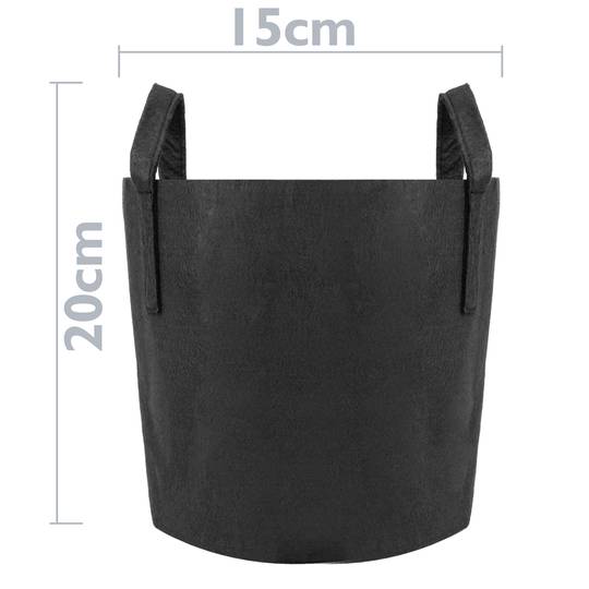 Zak voor groeiende en groeiende planten Geotextile stoffen pot 4 liter 15x20cm