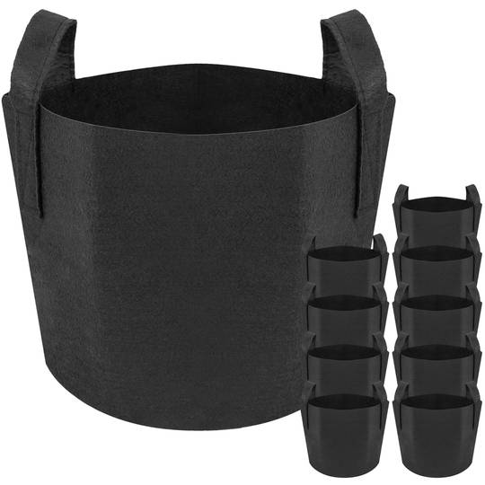 Sacchi per piante in crescita Contenitore di tessuto Borse da 8 litri 23x25cm 10-pack