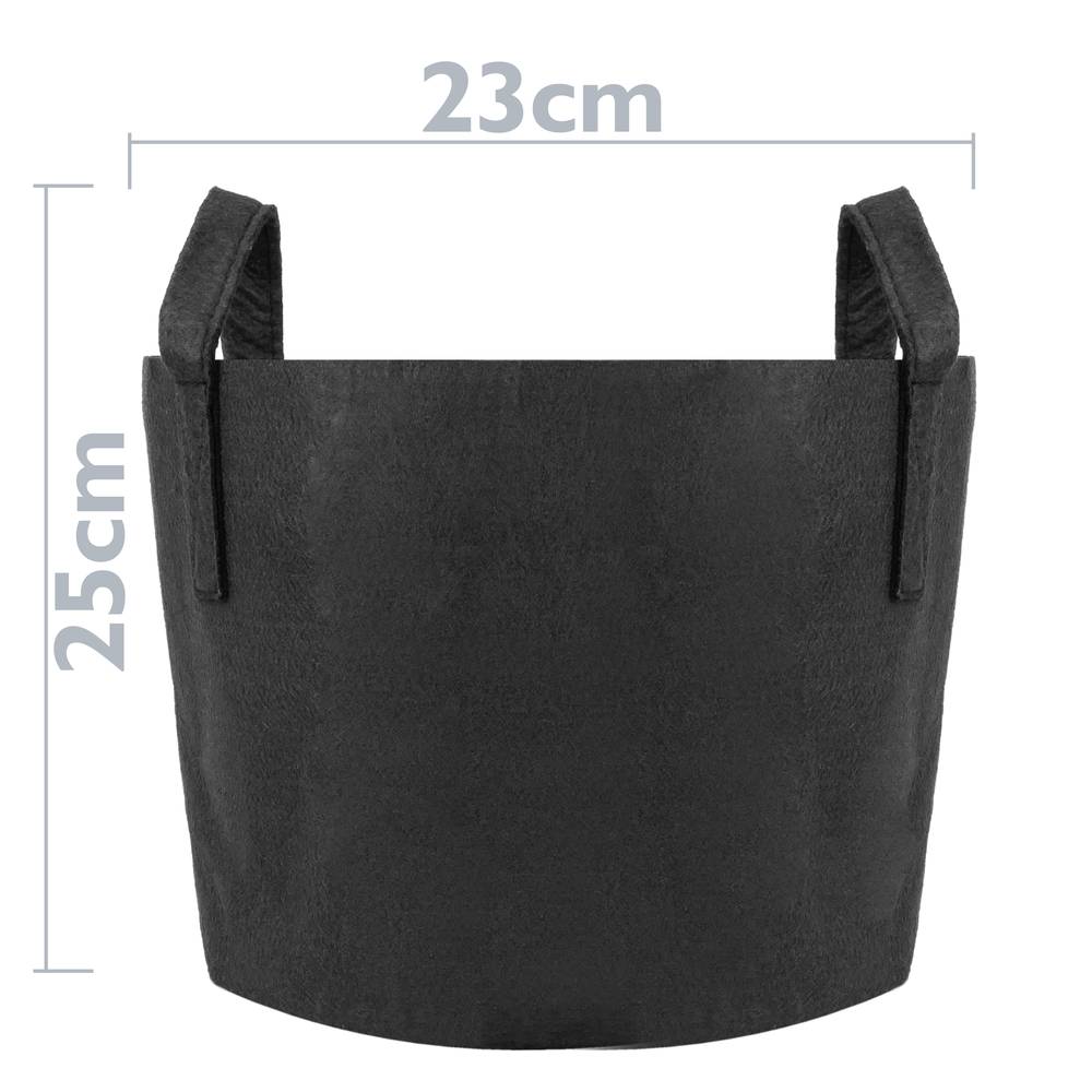 Bossa per cultiu i creixement de plantes Test de tela geotèxtil de 8 litres 23x25cm 10-pack