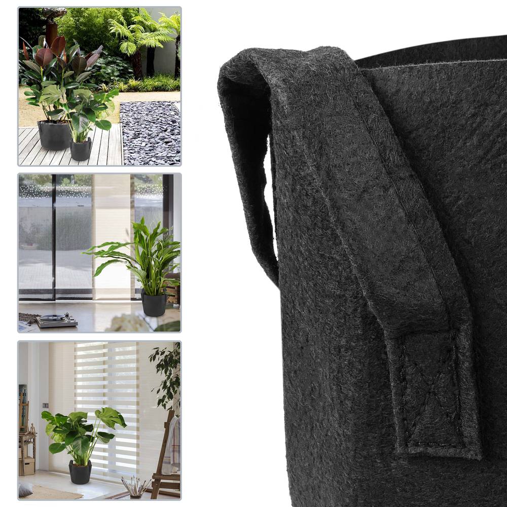 Planting grow bags Plat pots made of fabric felt 20 gallons 55x40cm 5-pack