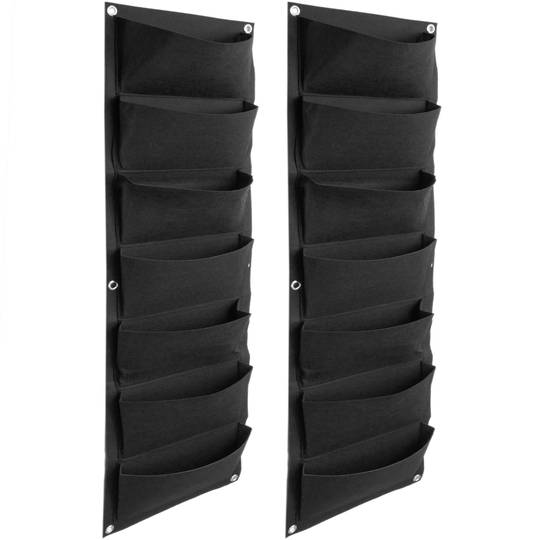 Giardino verticale per pareti in feltro per la crescita delle piante 30x100 cm con 7 tasche 2-pack