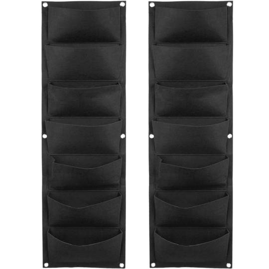 Giardino verticale per pareti in feltro per la crescita delle piante 30x100 cm con 7 tasche 2-pack