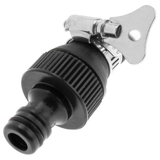 Universal faucet connector with flange from 1/2