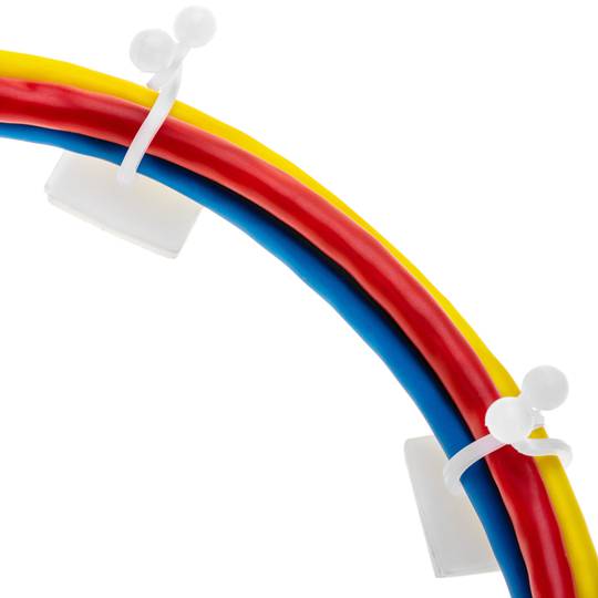Opaski zaciskowe skręcane z samoprzylepną podstawą rozmiar L 50 szt