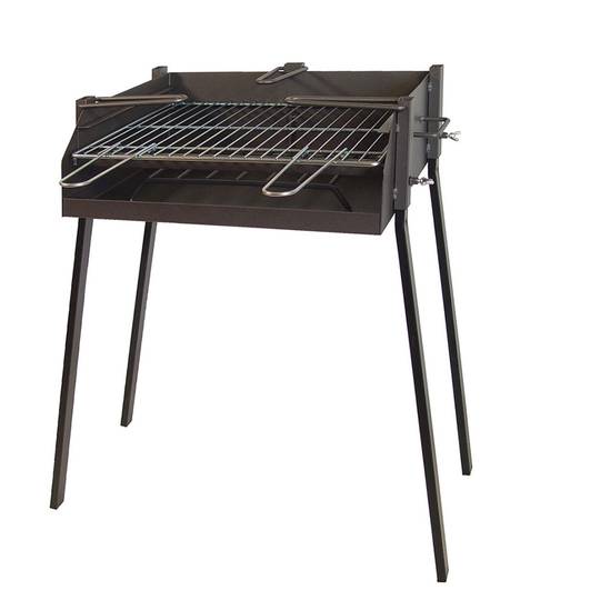 50x75 cm rectangular charcoal barbecue with legs BBQ grill with support for paella for garden and camping