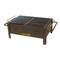 Barbacoa de carbó de sobretaula de 31x14 cm zincada rectangular amb potes BBQ grill per a jardí i càmping