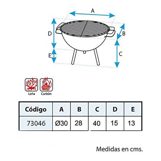 Barbacoa de carbó de sobretaula de 30x28 cm zincada rodona amb potes BBQ grill per a jardí i càmping