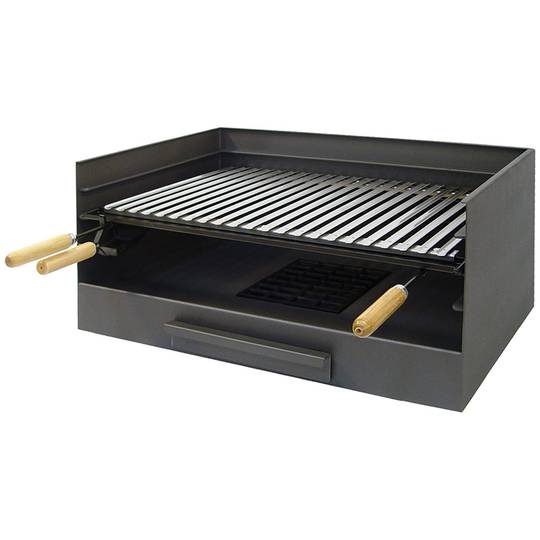 61x32 cm rectangular charcoal barbecue drawer format with legs BBQ grill for garden and camping