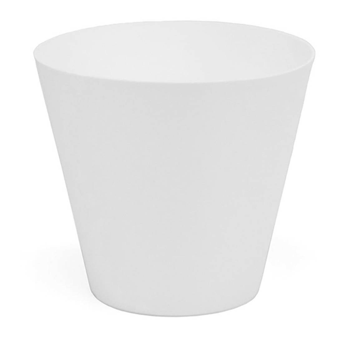 Pot en polypropylène de forme conique pour plantes d'un diamètre de 22x20 cm, couleur blanche