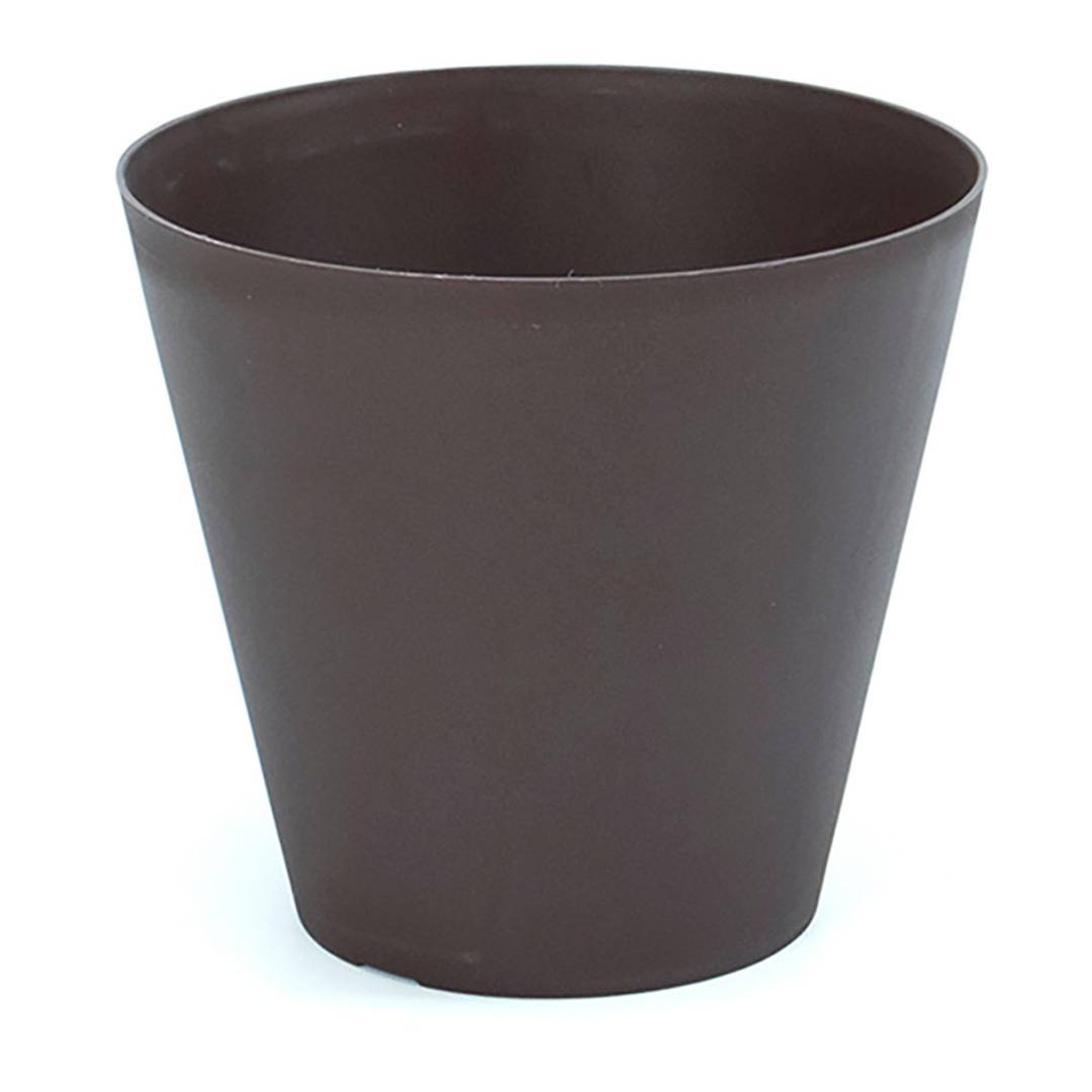 Conical-shaped polypropylene pot for plants with a diameter of 22x20 cm, bronze color