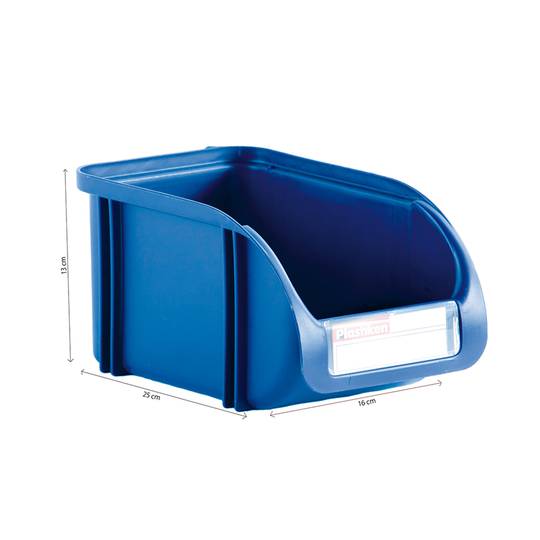 Polypropyleen lade voor het opbergen van materialen van 16x25x13 cm blauwe kleur
