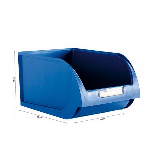 Polypropyleen lade voor het opbergen van materialen van 40x60x30 cm blauwe kleur