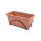Jardinière de balcon en polypropylène avec support en métal pour plantes 40x24 cm, couleur terre cuite