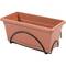 Fioriera da balcone in polipropilene con supporto in metallo per piante 60x24 cm, colore terracotta