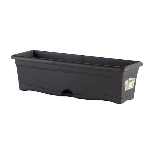 Pflanzgefäß mit integrierter rechteckiger Polypropylenplatte für 50 x 20 cm große Pflanzen, Farbe Anthrazit