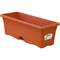 Jardinera con plato integrado rectangular de polipropileno para plantas de 60x20 cm color terracota