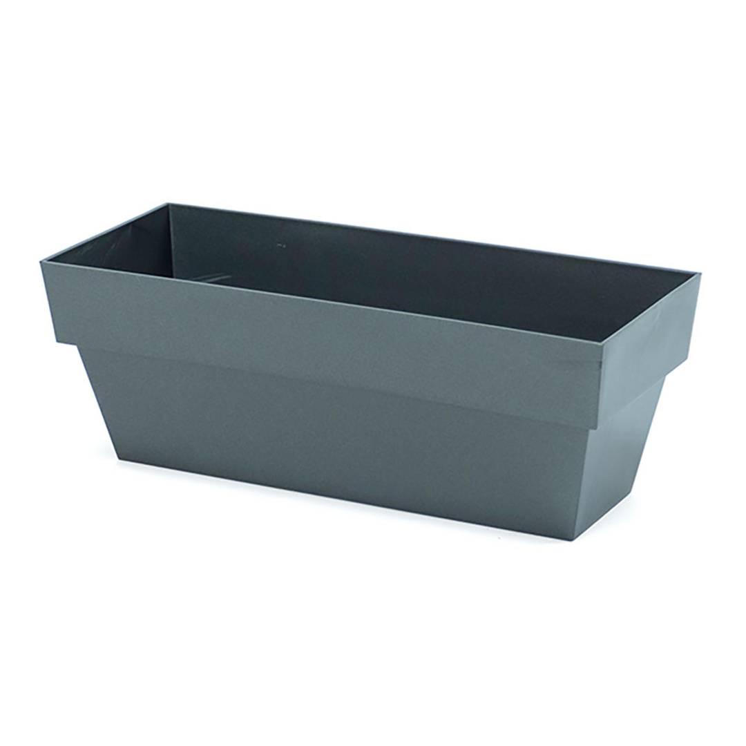 Jardinera limited rectangular de polipropilè per a plantes de 12x30 cm color antracita
