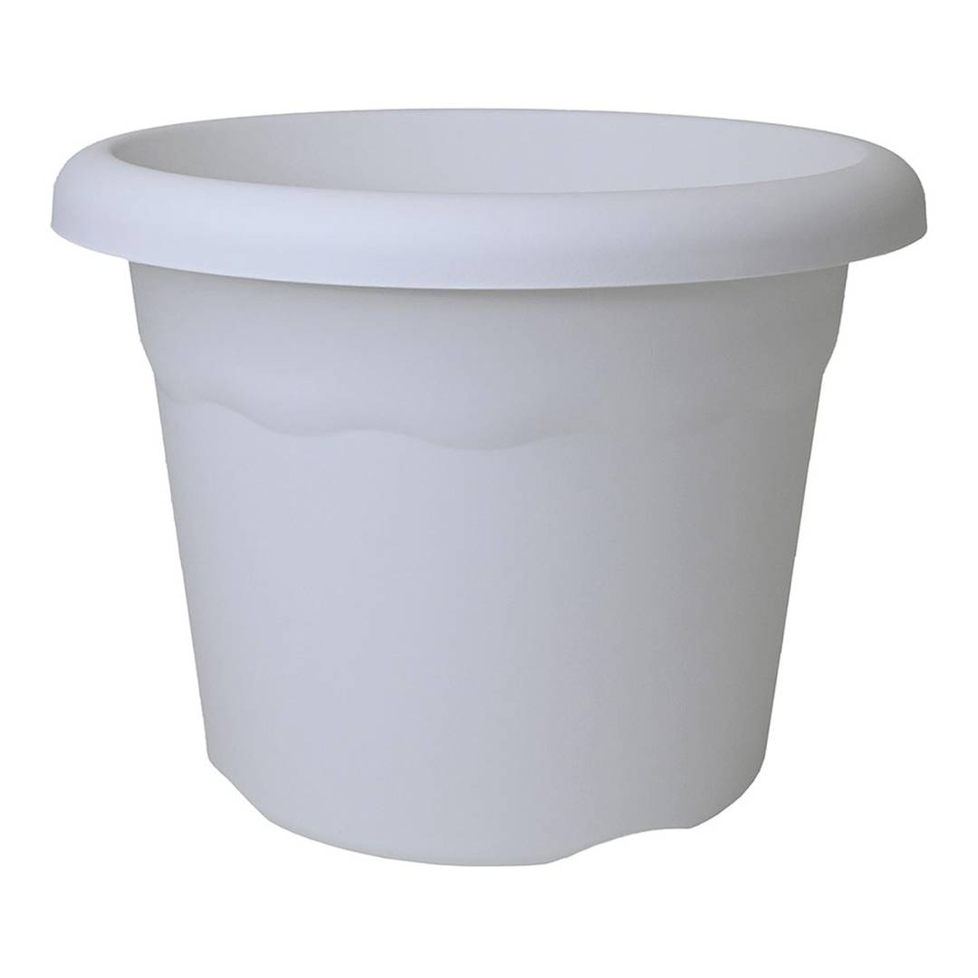 Conical-shaped polypropylene pot for plants with a diameter of 18x13 cm, white color