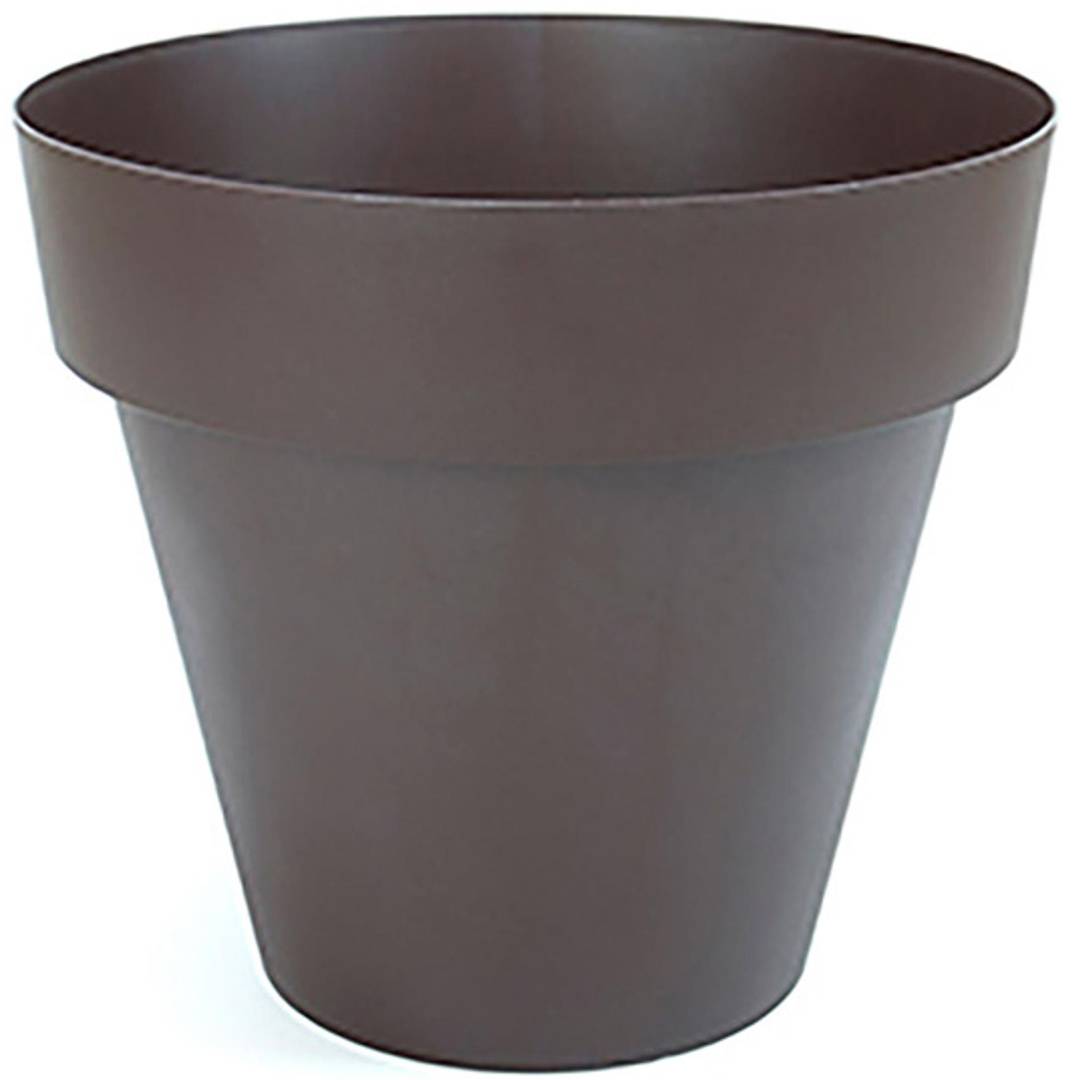 Conische pot van polypropyleen voor planten met een diameter van 14 cm, bronskleur
