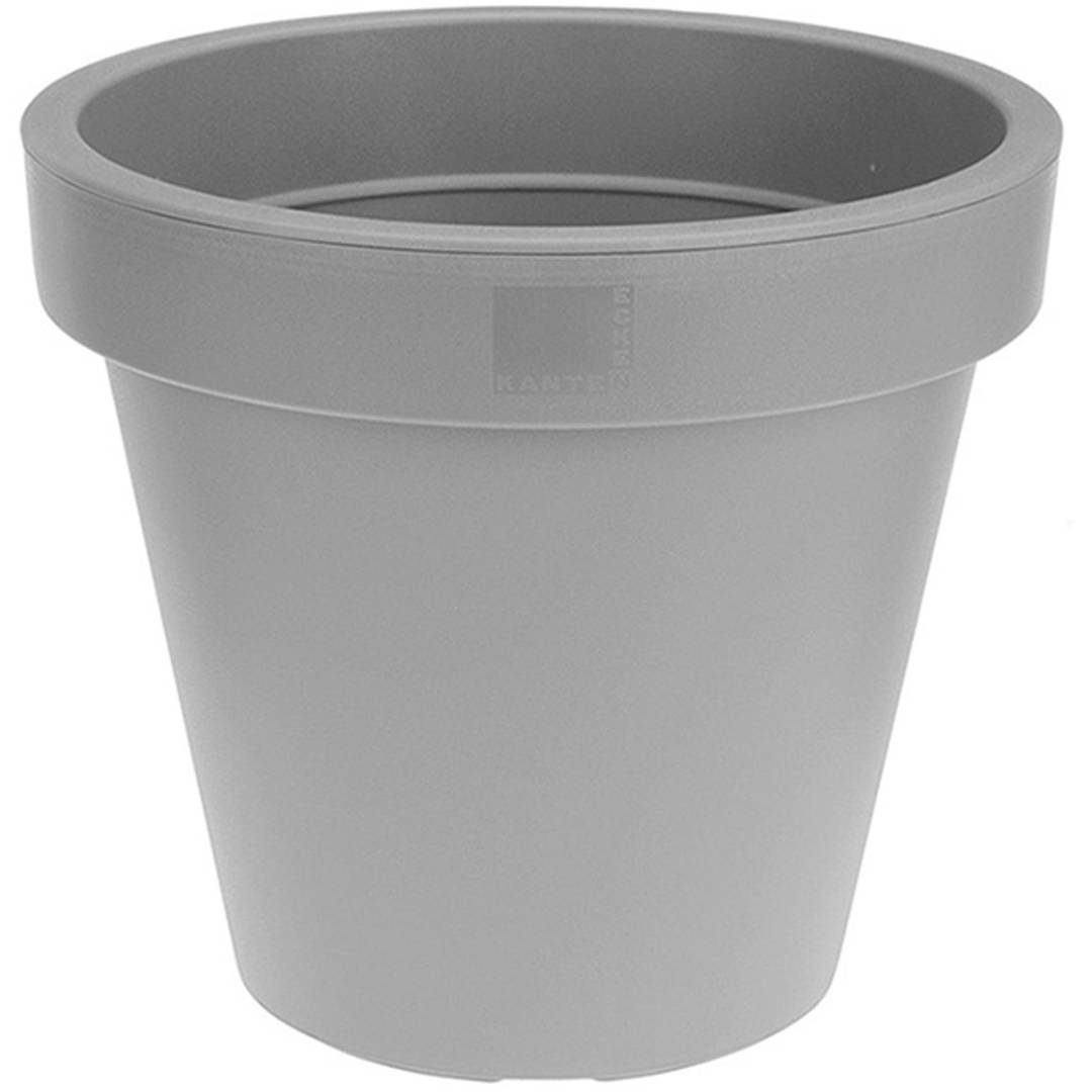 Conical-shaped polypropylene pot for plants with a diameter of 20 cm, gray color