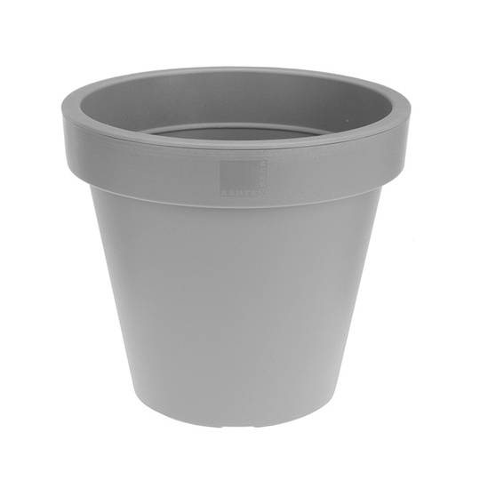 Vaso de polipropileno em forma de cone para plantas com diâmetro de 35 cm, cor cinza