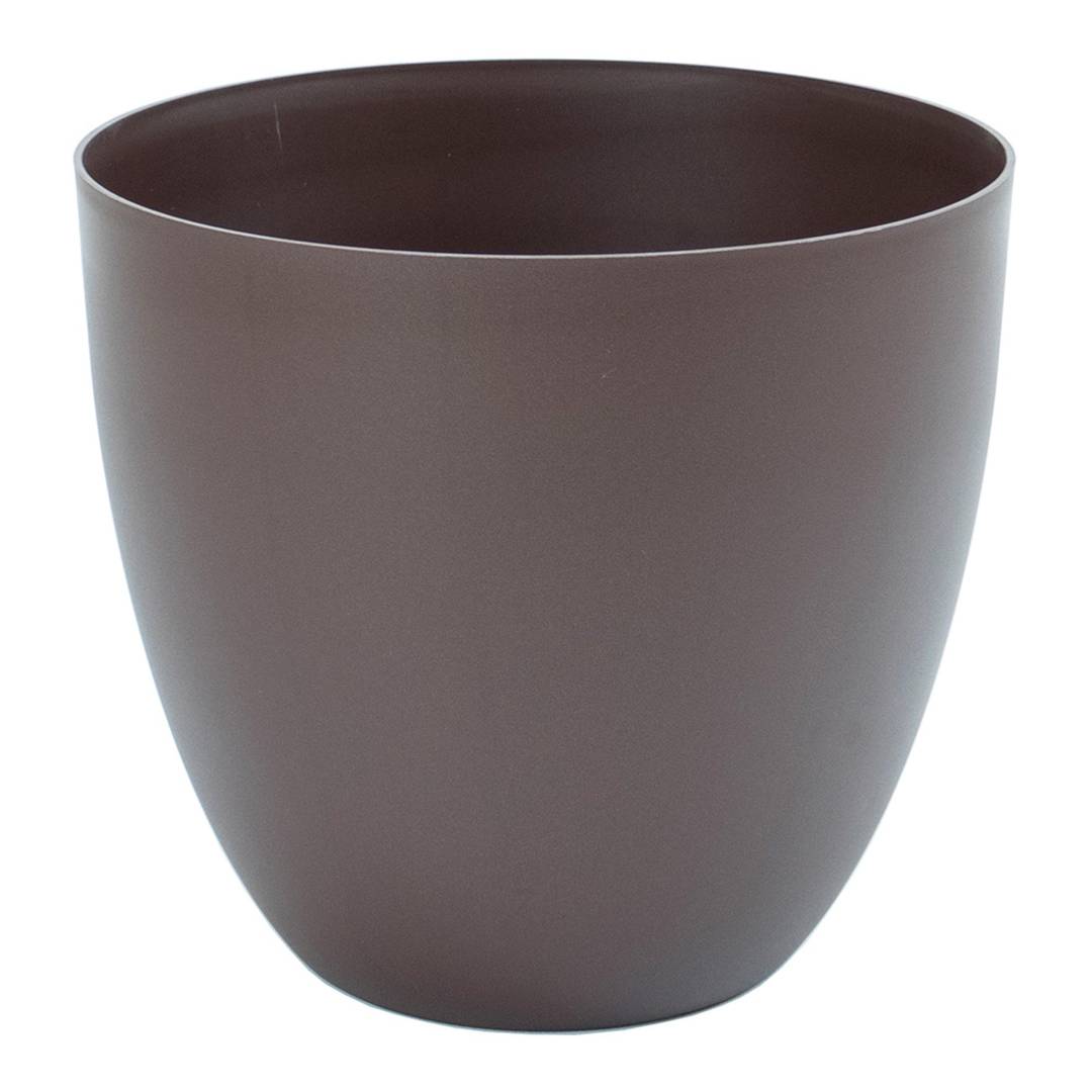 Bowl-shaped polypropylene pot for plants with a diameter of 22 cm, bronze color