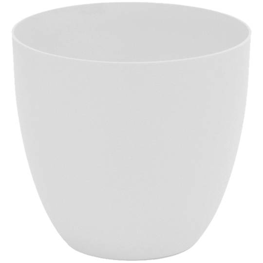 Bowl-shaped polypropylene pot for plants with a diameter of 32 cm, white color