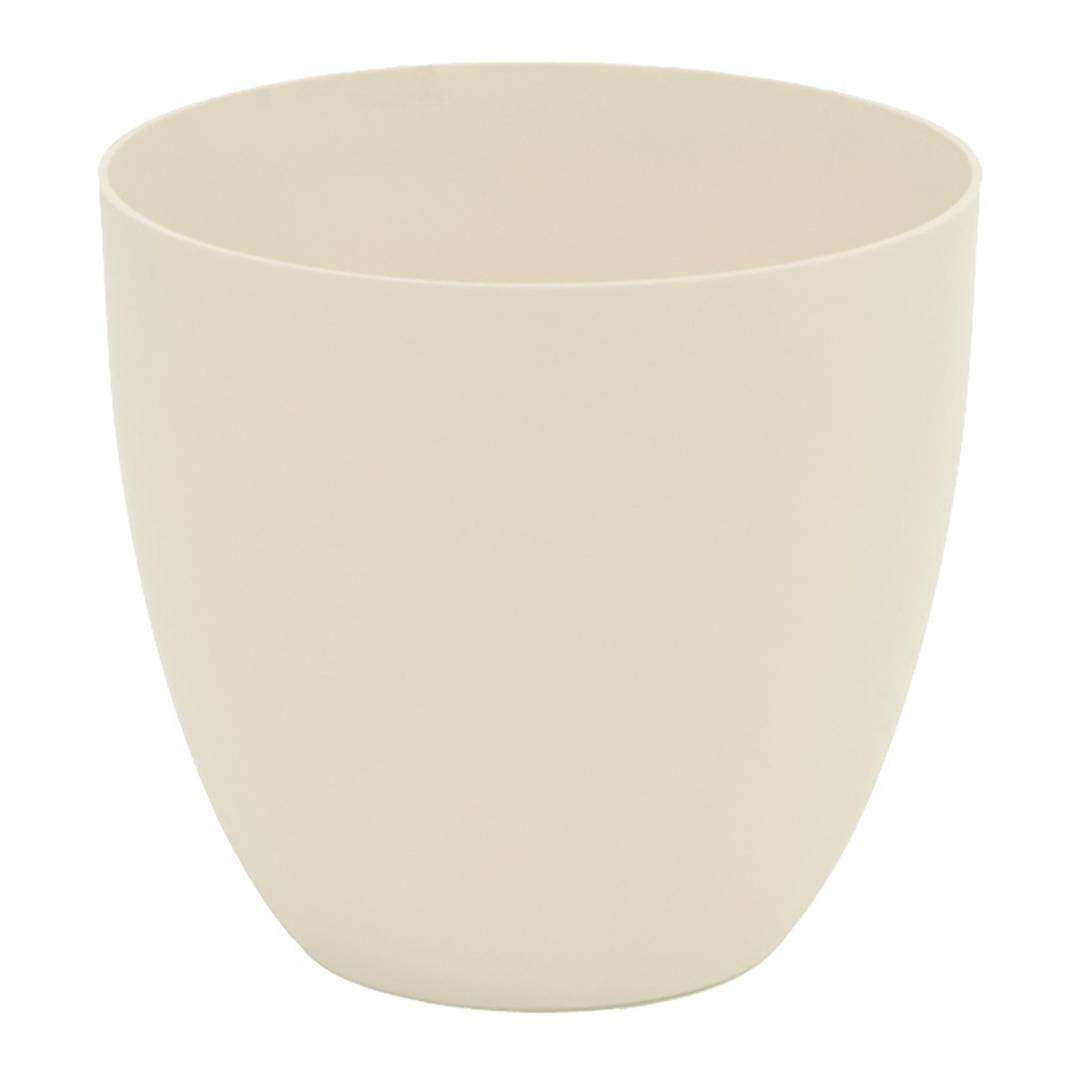 Bowl-shaped polypropylene pot for plants with a diameter of 32 cm, ecru color