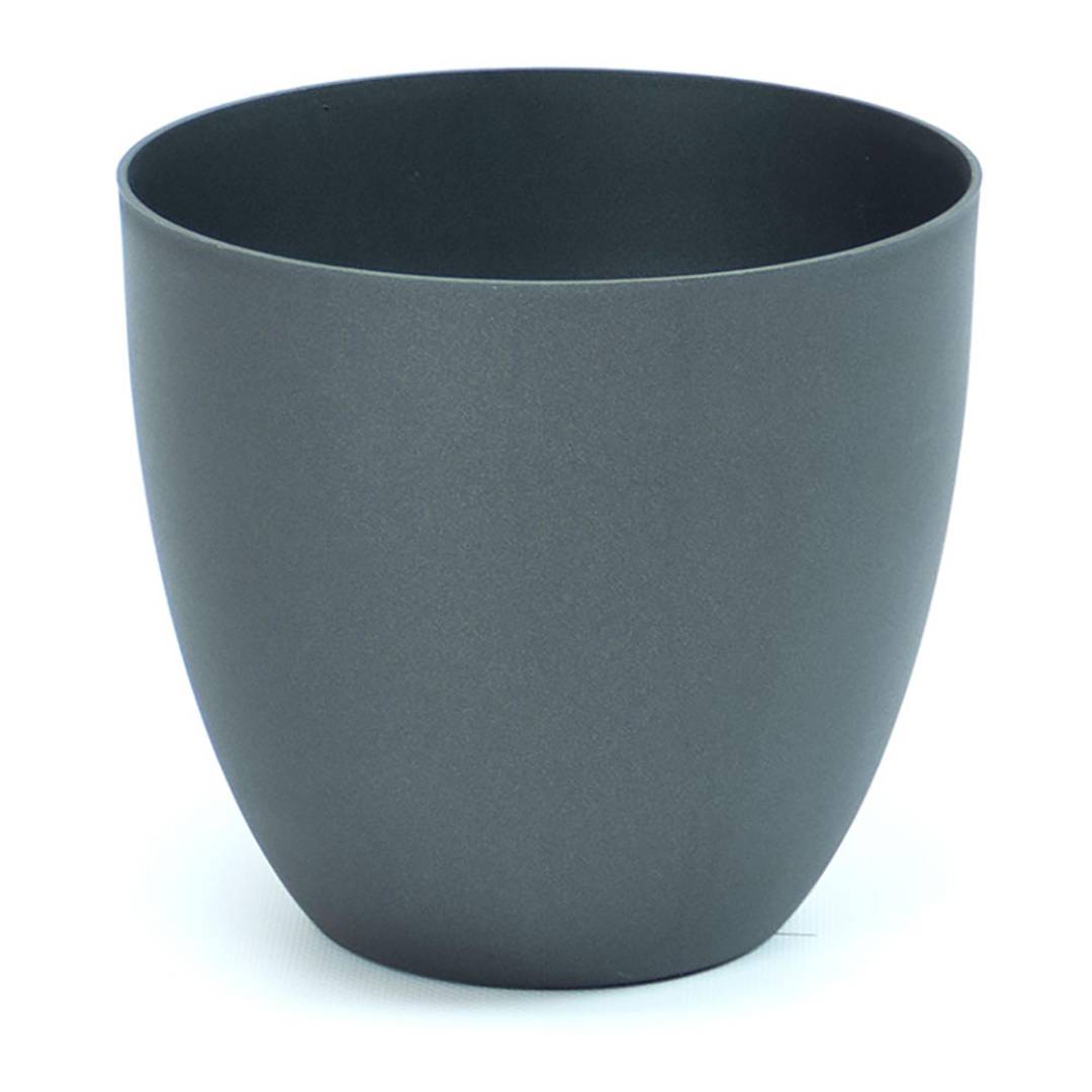 Bowl-shaped polypropylene pot for plants with a diameter of 38 cm, anthracite color